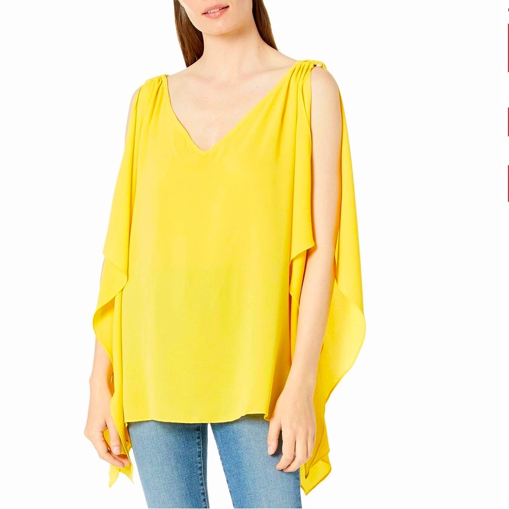 Ashley Stewart scarf sleeve cold shoulder blouse